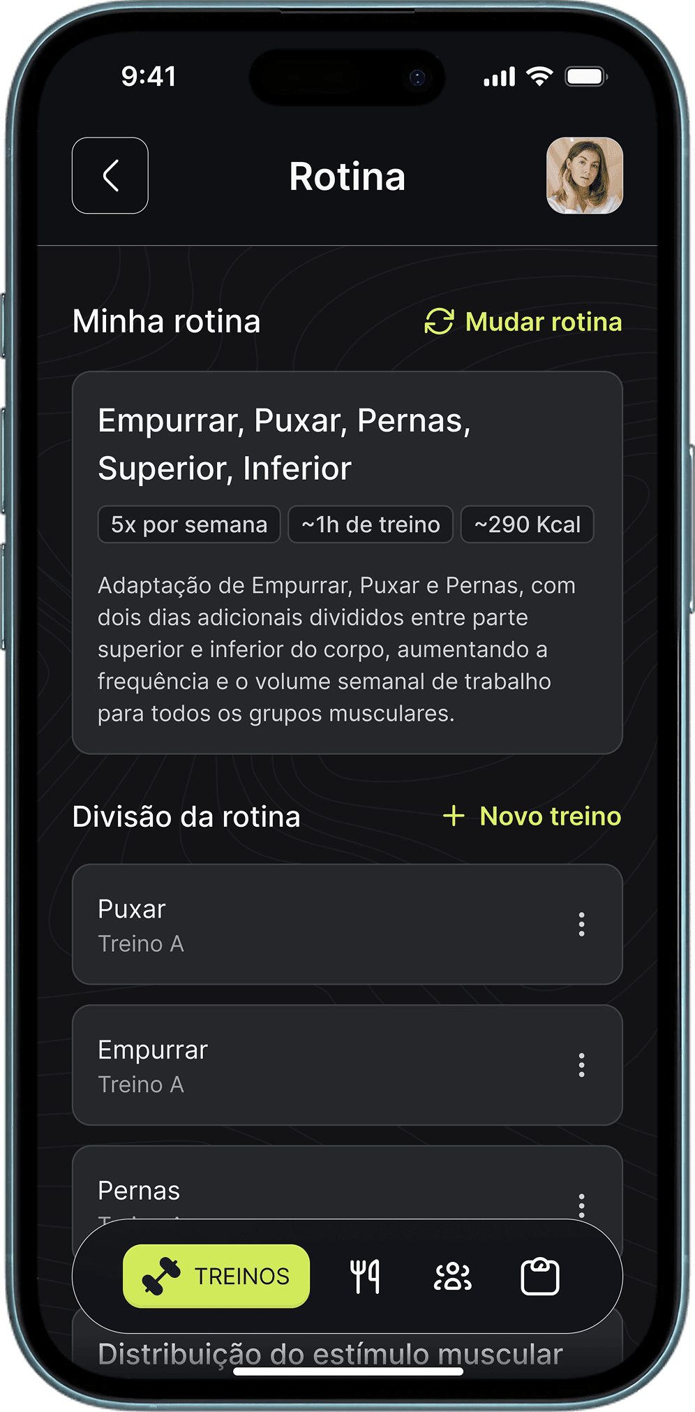 Tela do app inShape: O que muda no seu treino