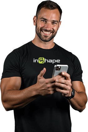 Atleta usando o inShape na academia